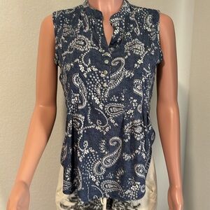 Westport Blue Sleeveless Blouse